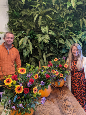 Floral Pumpkin Workshop – Sunday 29th October, Starting @ 11am (£65 per person): 2 hours