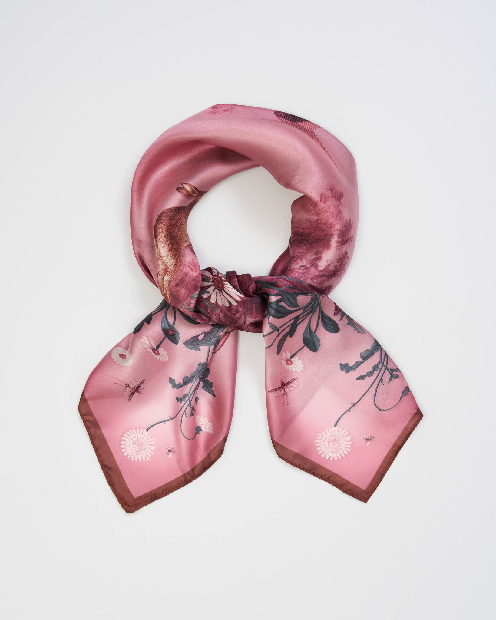 FABLE Running Bunny Burgundy Narrative Square Scarf