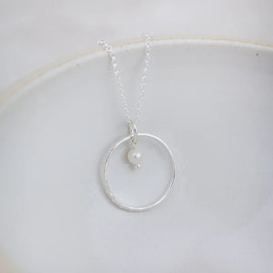 Celestial Hoop Pendant with Pearl