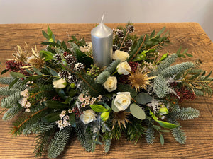 Christmas Table Centrepiece Workshop – Saturday 21st December 2024, Starting @ 3pm (£75 per person) 2 hours