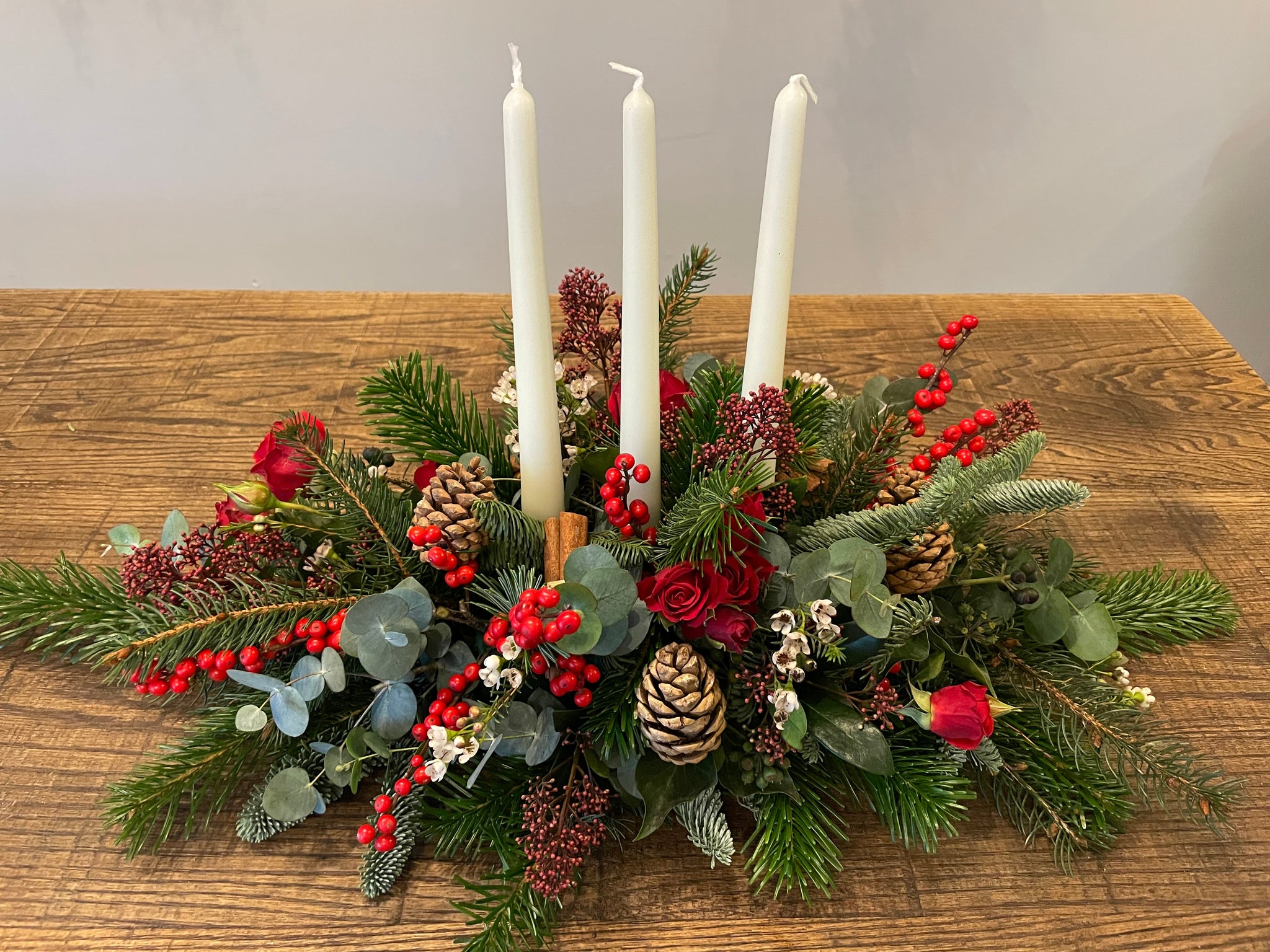 Christmas Table Centerpiece Workshop – Friday 20th December 2024, Starting @ 3pm (£75 per person) 2 hours