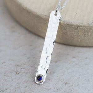 Silver Drop Bar Necklace