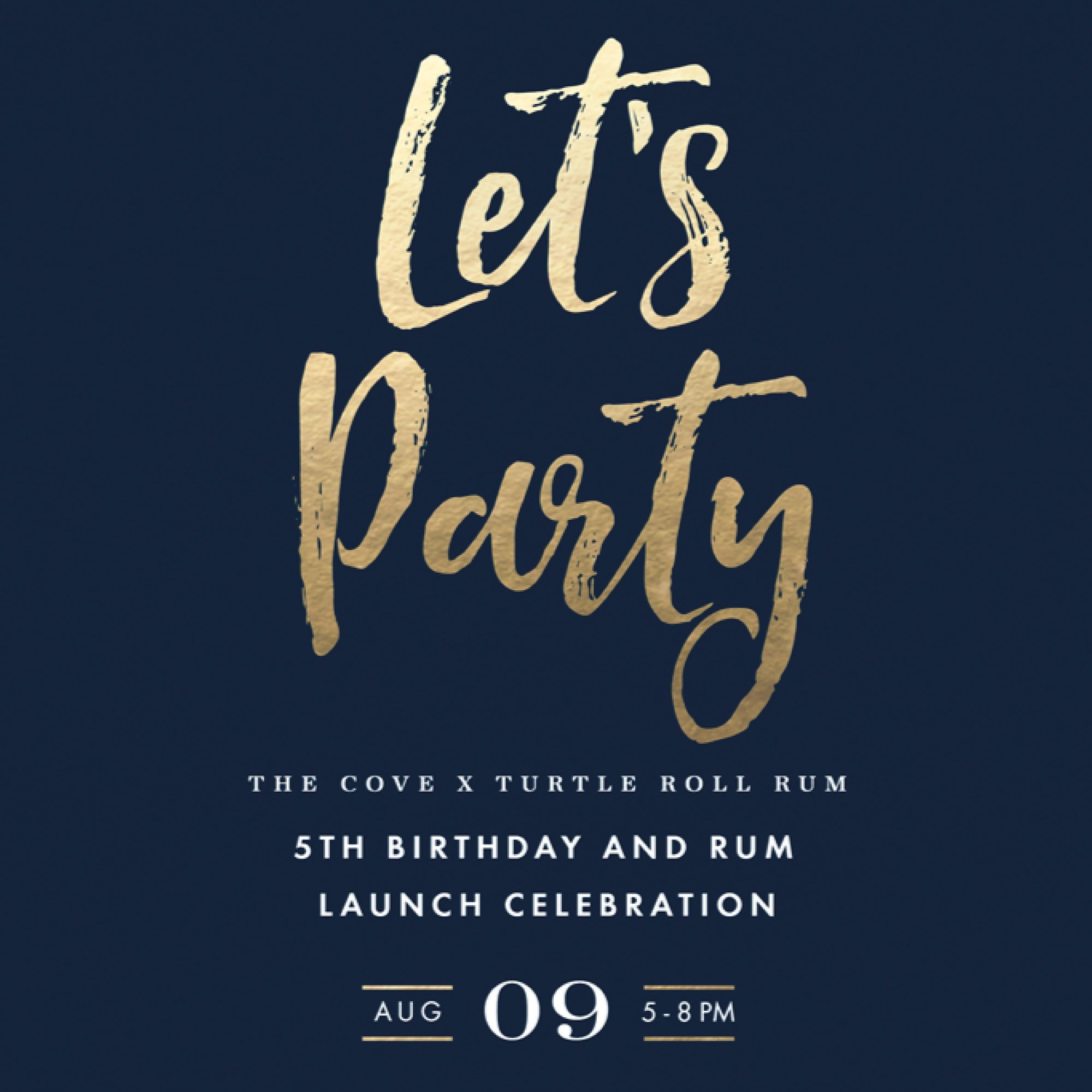 The Cove 5th Birthday + Turtle Roll Rum launch – 9th August 2025 (FREE)